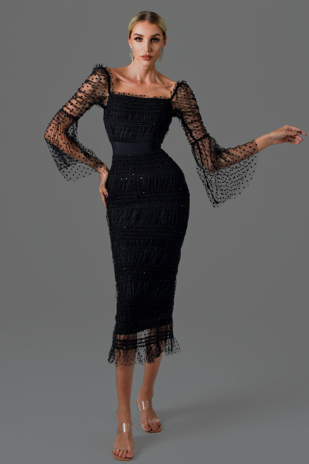 Crana Mesh Midi Dress - Bellabarnett	
