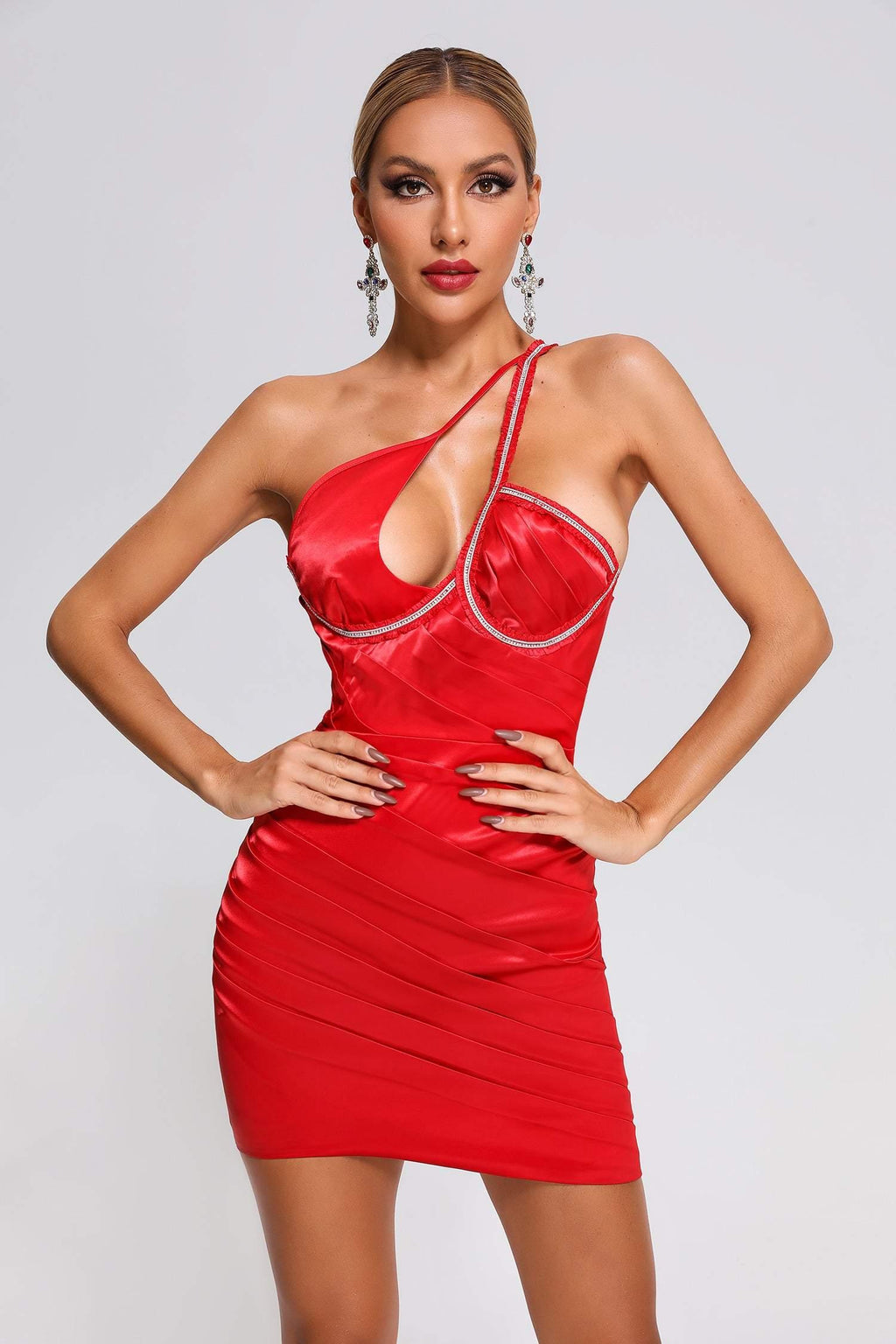 Paisley Satin Mini Dress - Bellabarnett	