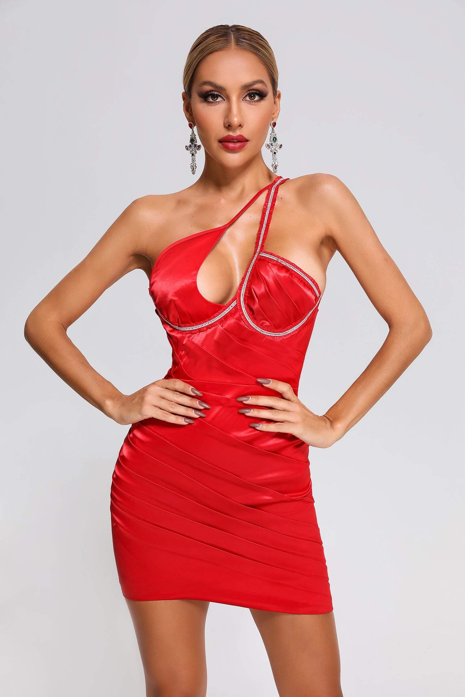 Paisley Satin Mini Dress - Bellabarnett	