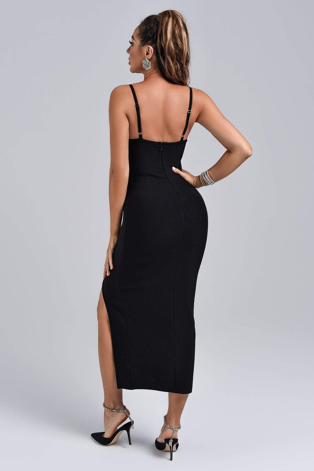 Barbie Diamonate Midi Bandage Dress - Bellabarnett	