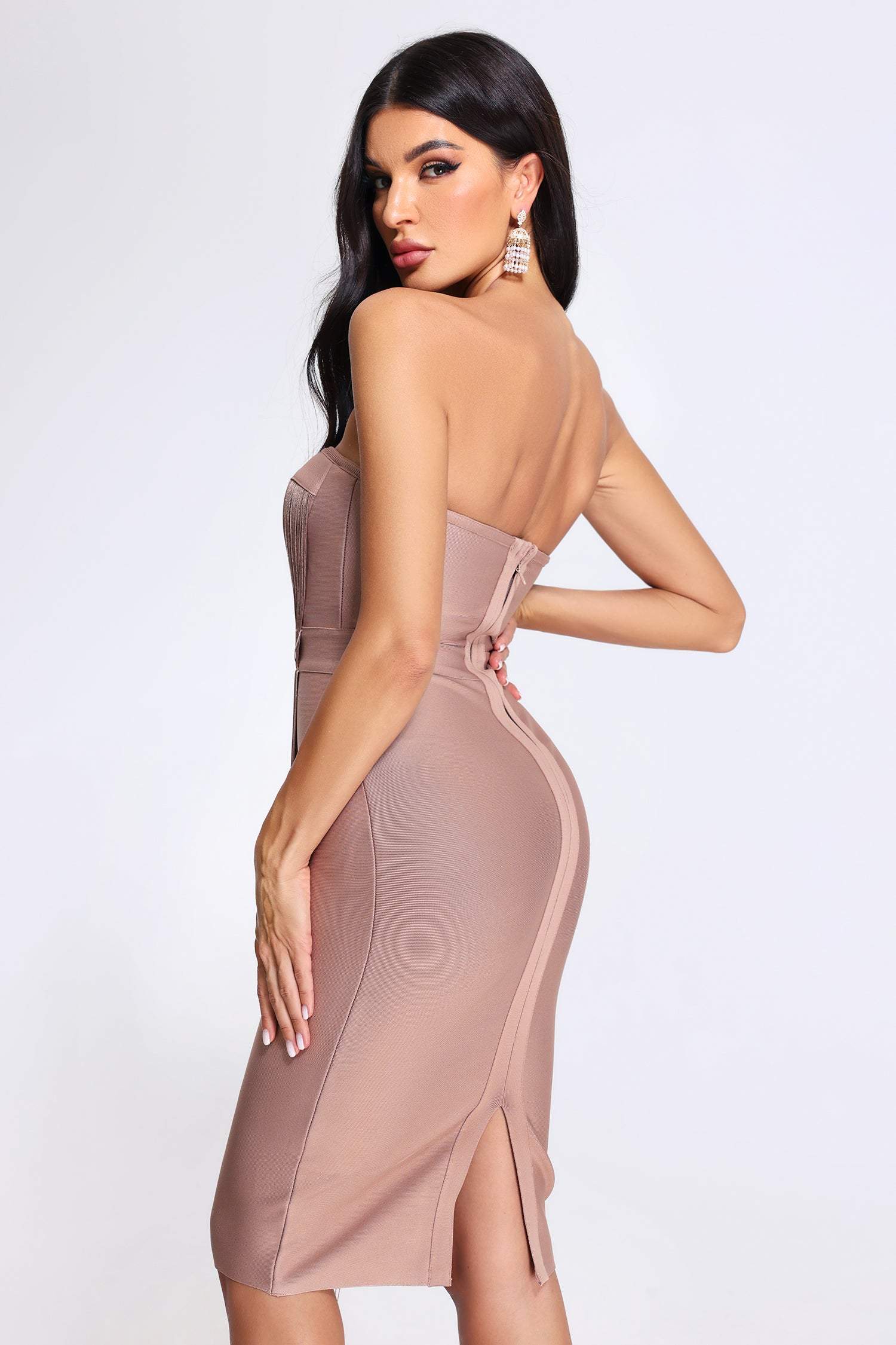 Xiamara Tassel Bandage Midi Dress	