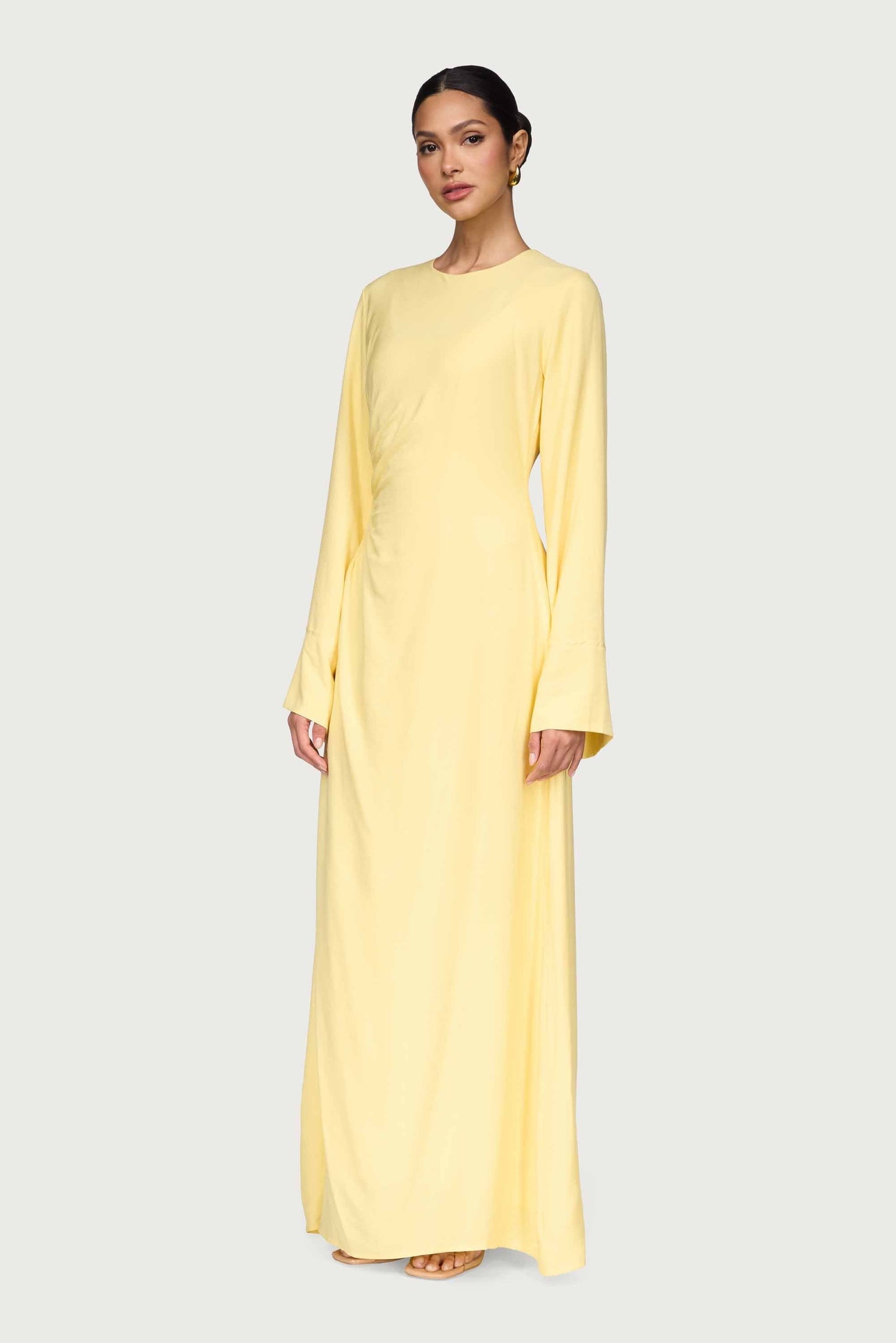Mais Asymmetric Maxi Dress - Limon