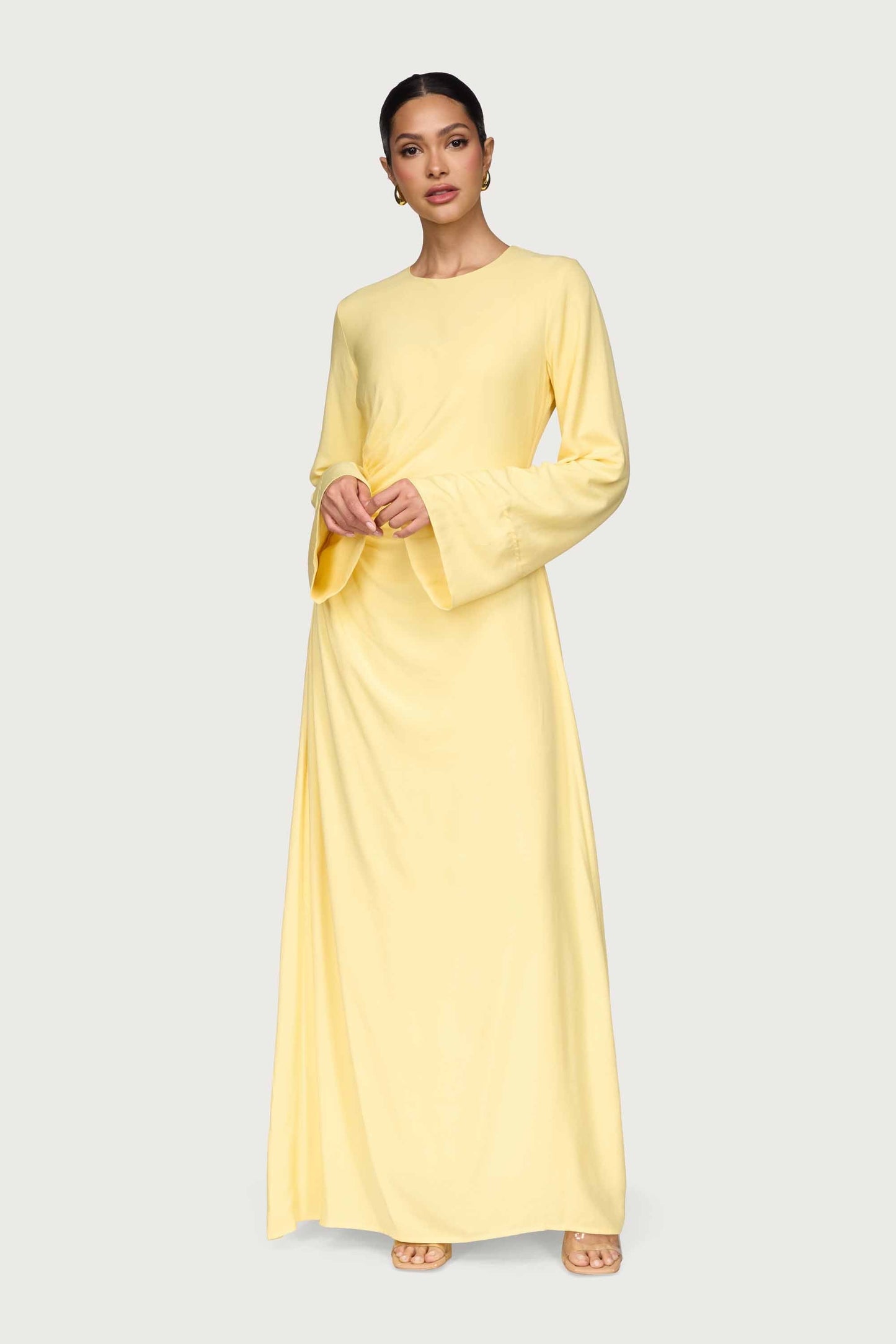 Mais Asymmetric Maxi Dress - Limon
