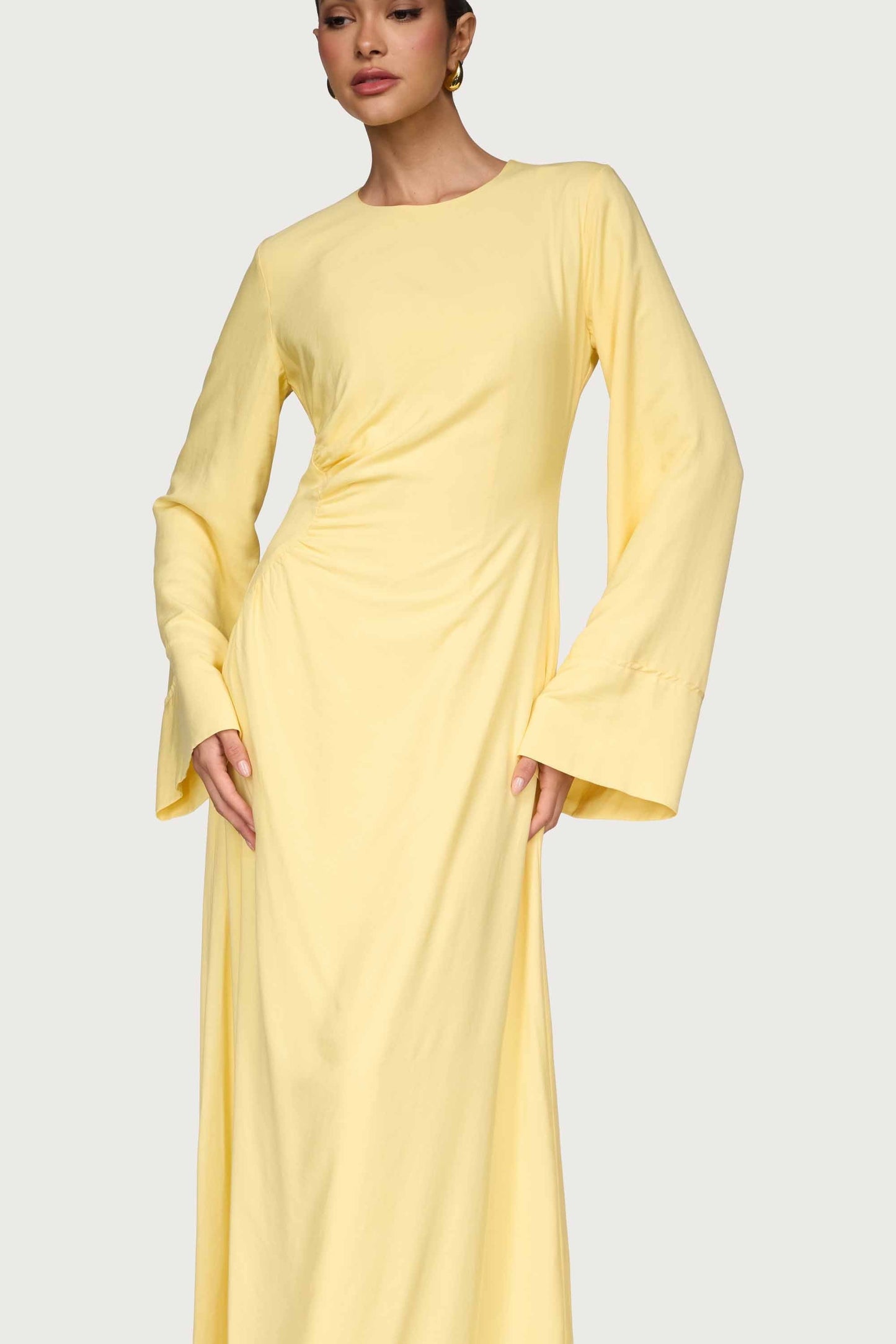 Mais Asymmetric Maxi Dress - Limon