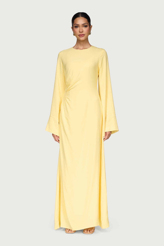 Mais Asymmetric Maxi Dress - Limon