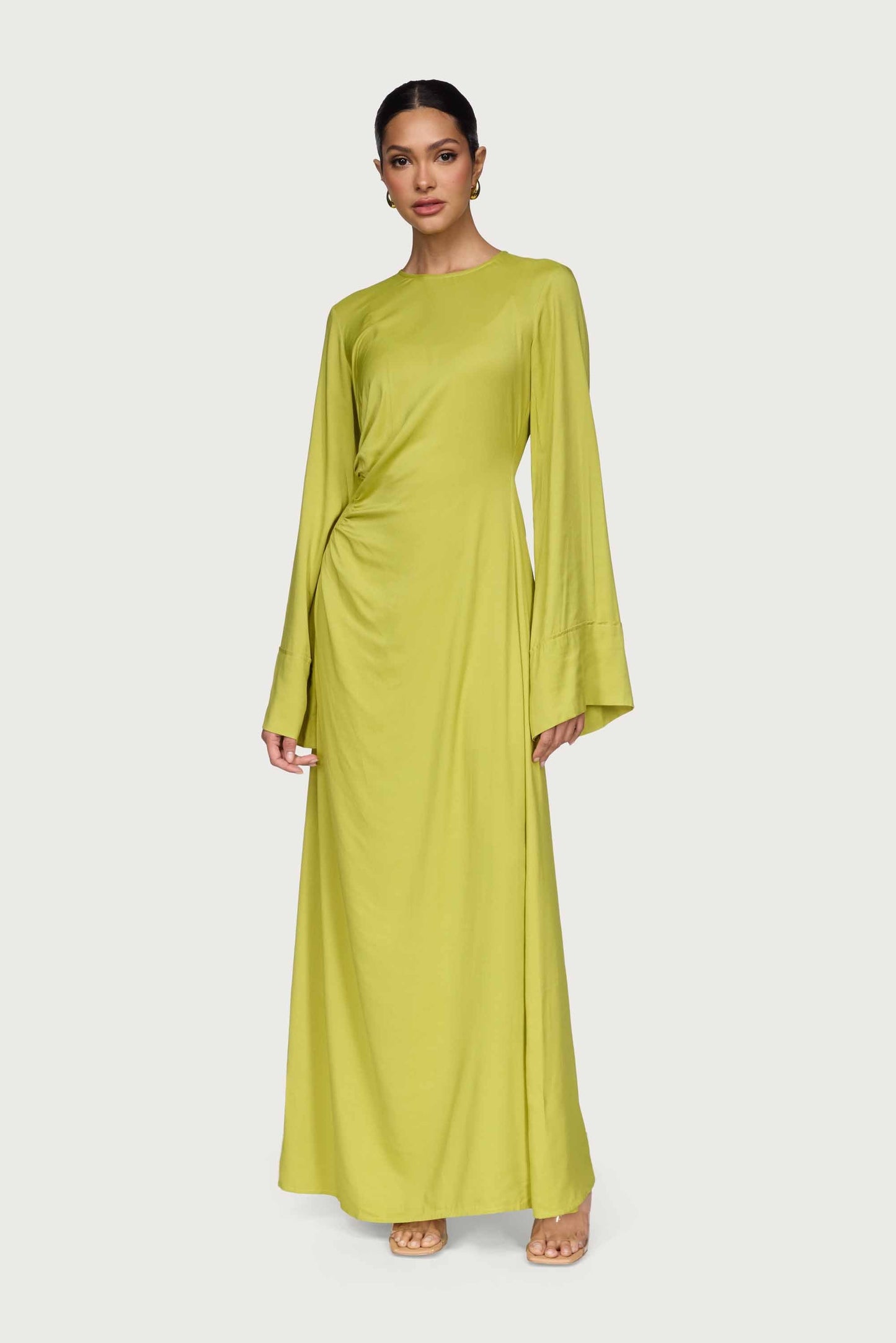 Mais Asymmetric Maxi Dress - Pear