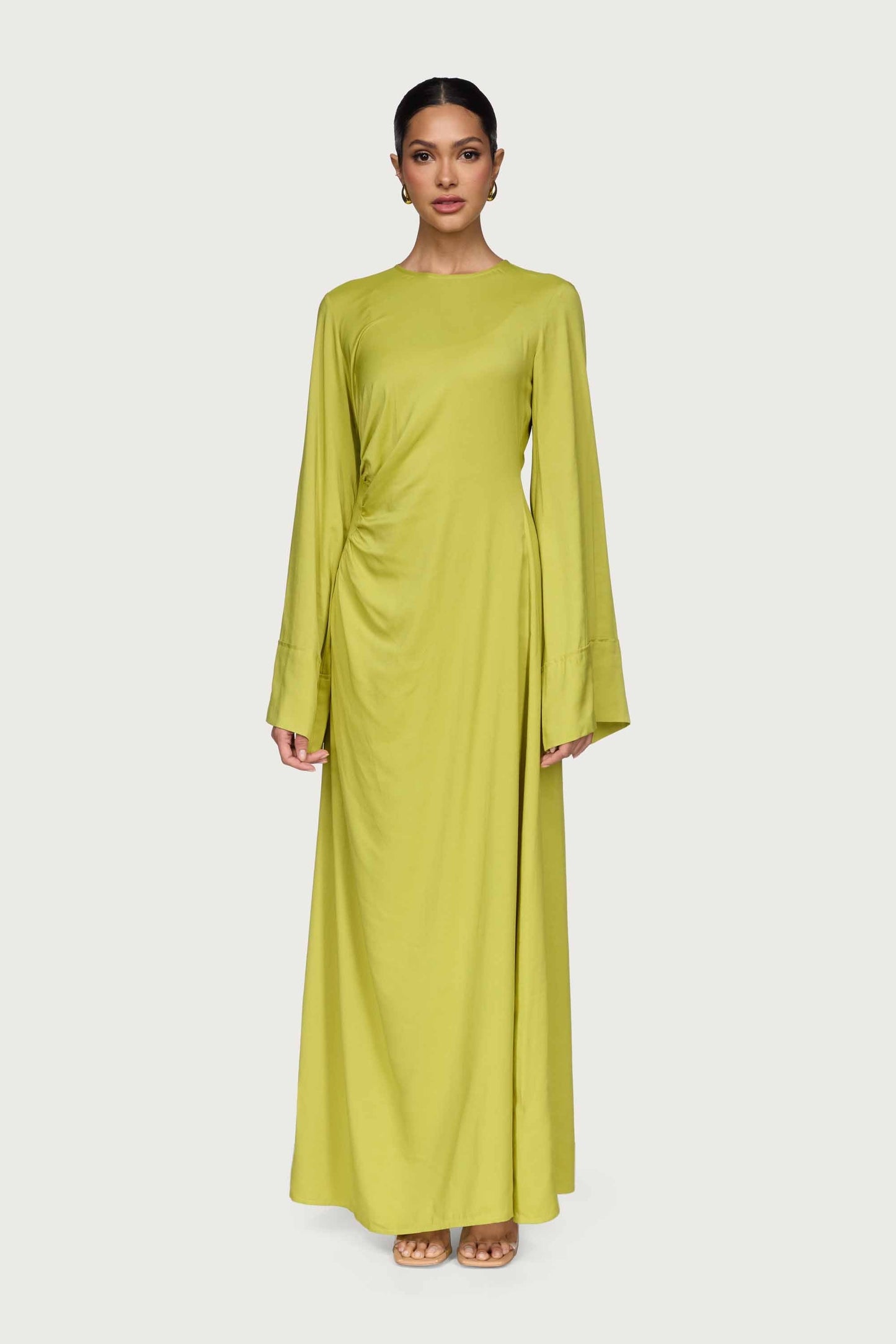 Mais Asymmetric Maxi Dress - Pear