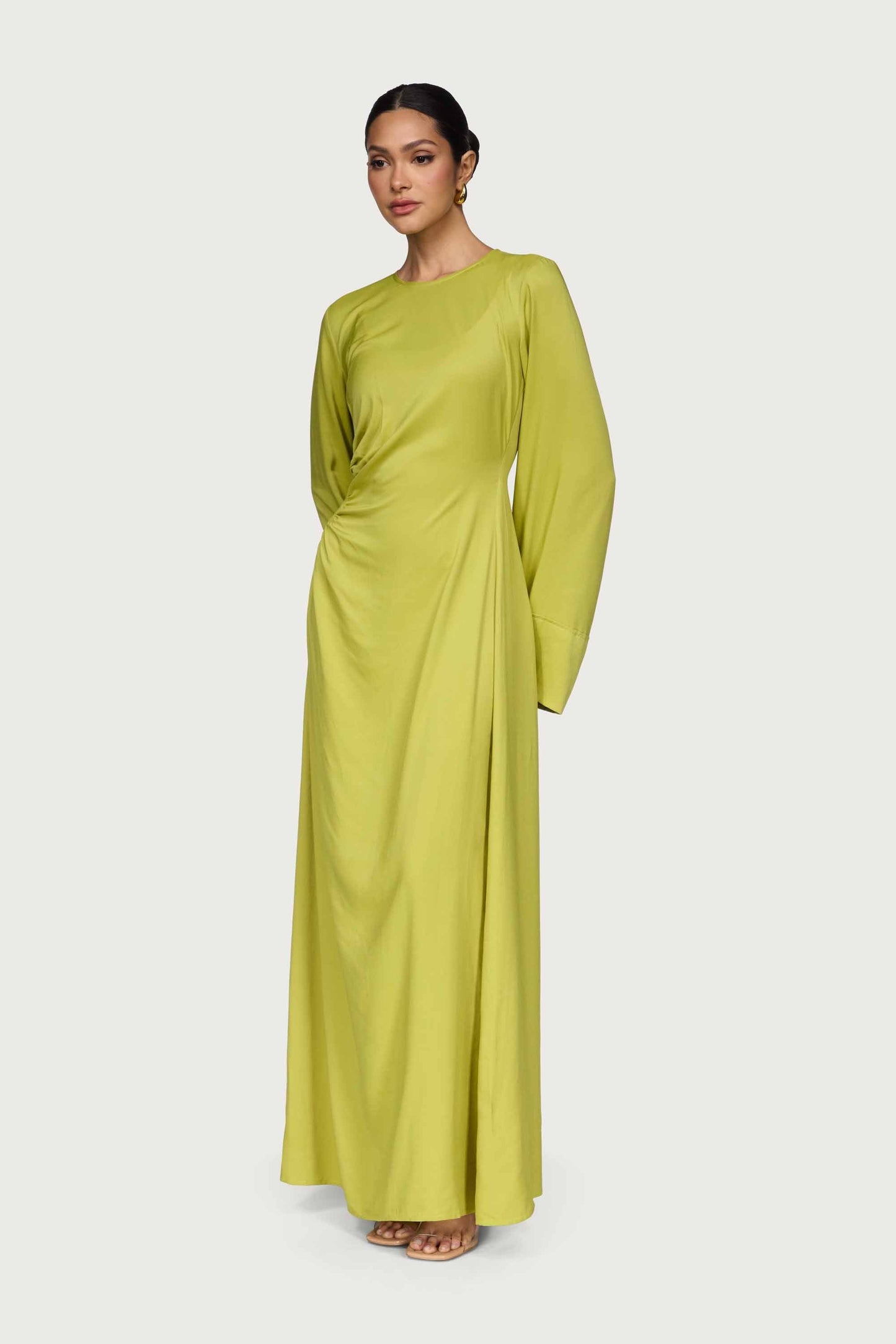 Mais Asymmetric Maxi Dress - Pear