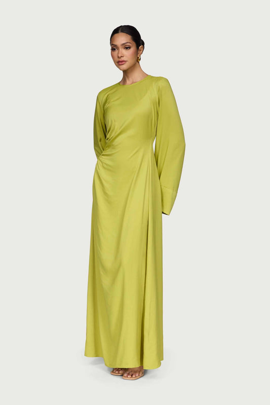 Mais Asymmetric Maxi Dress - Pear