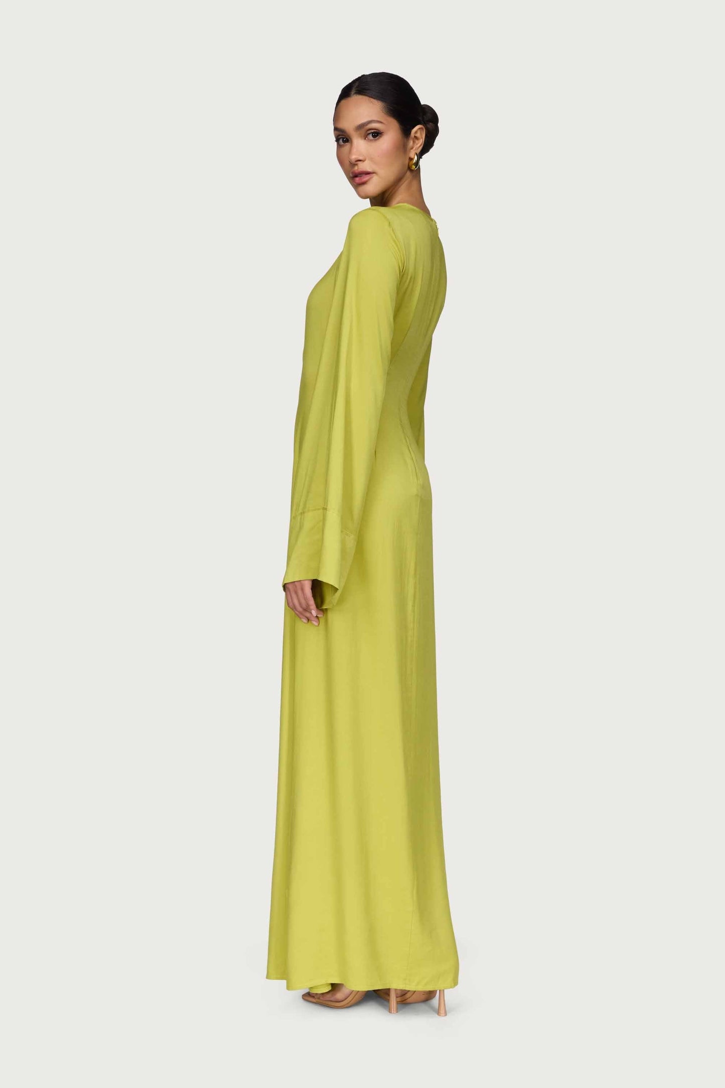 Mais Asymmetric Maxi Dress - Pear