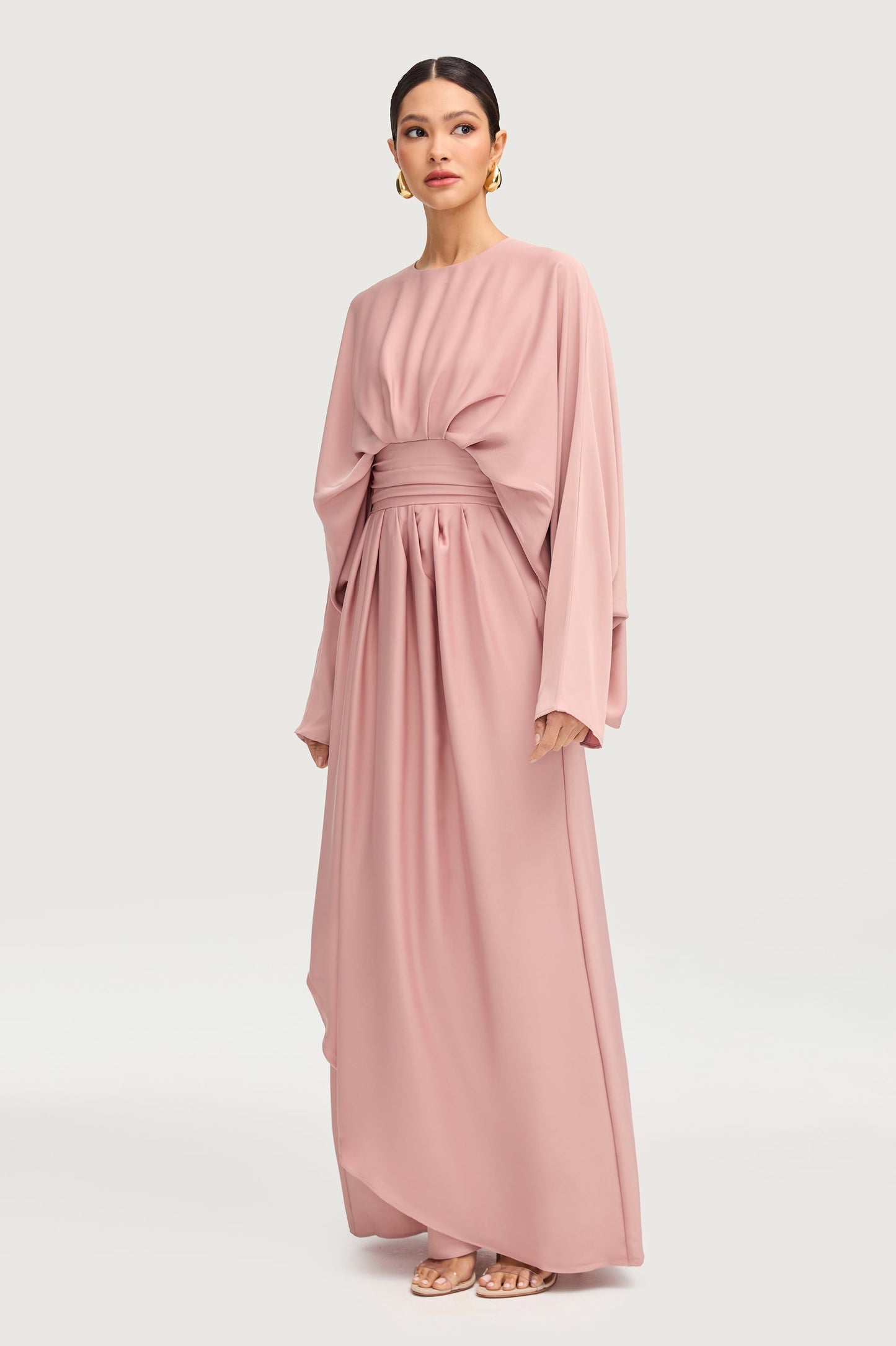Maleeka Drape Maxi Dress - Dusty Rose