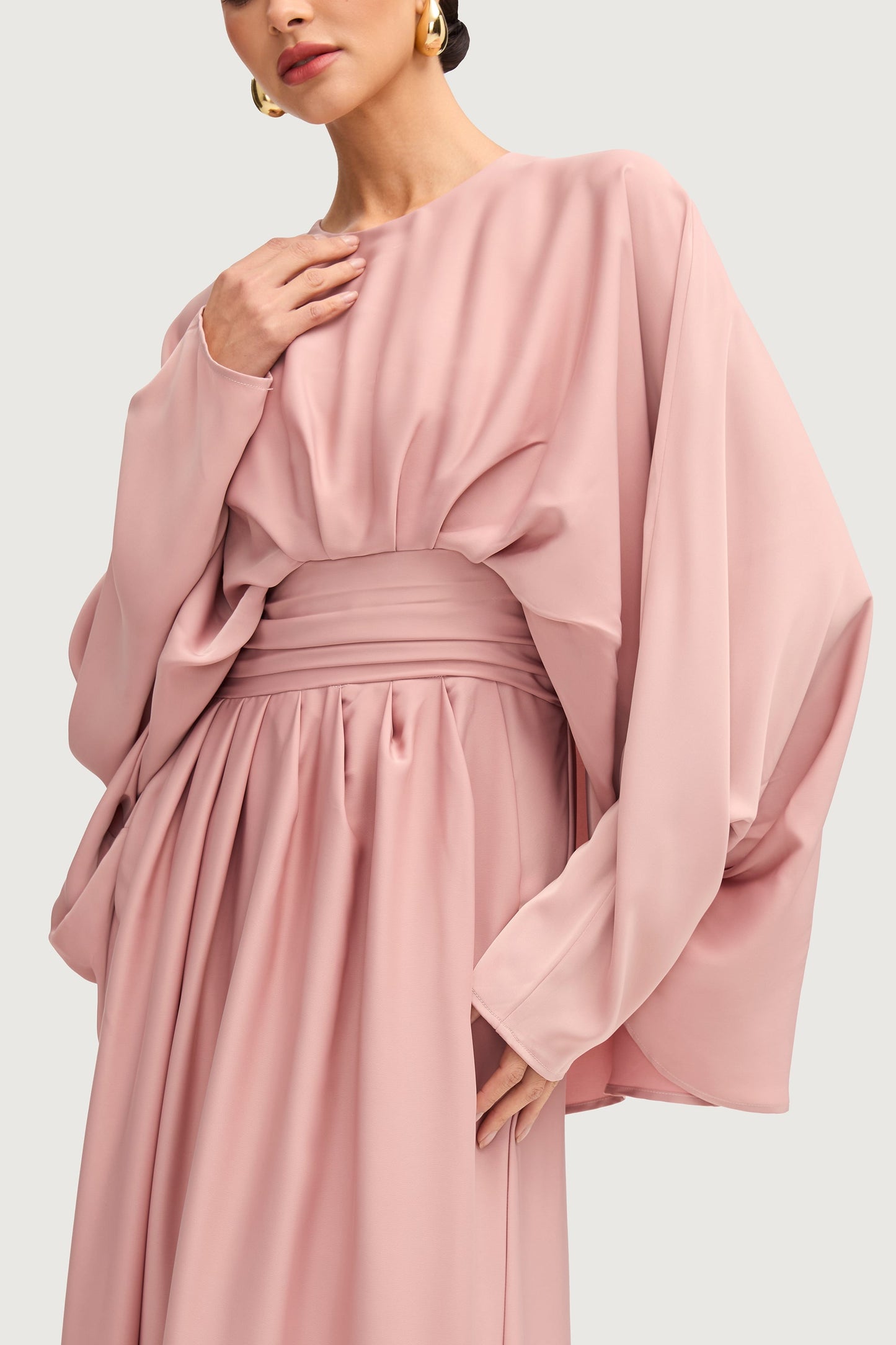 Maleeka Drape Maxi Dress - Dusty Rose