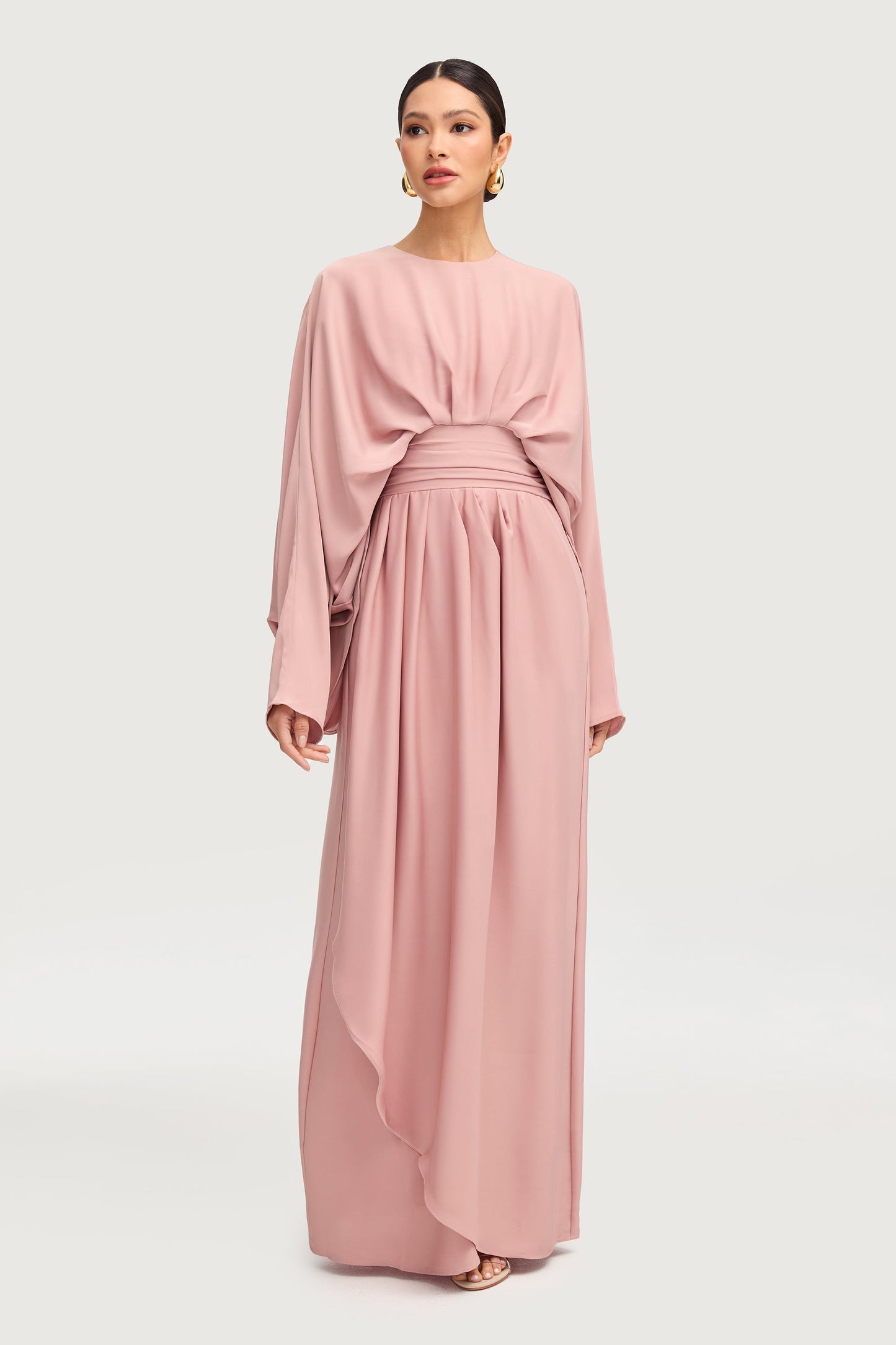 Maleeka Drape Maxi Dress - Dusty Rose