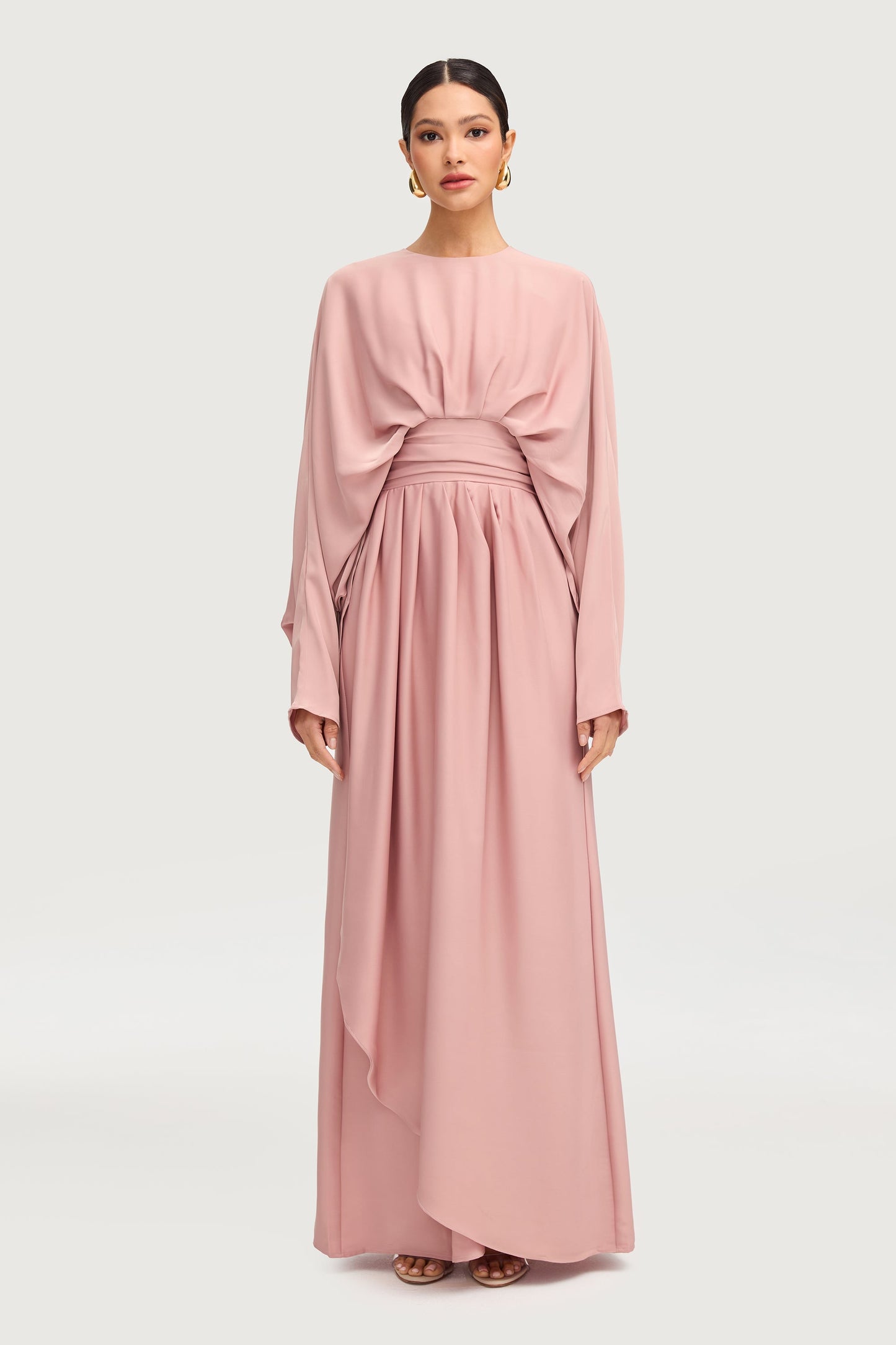 Maleeka Drape Maxi Dress - Dusty Rose
