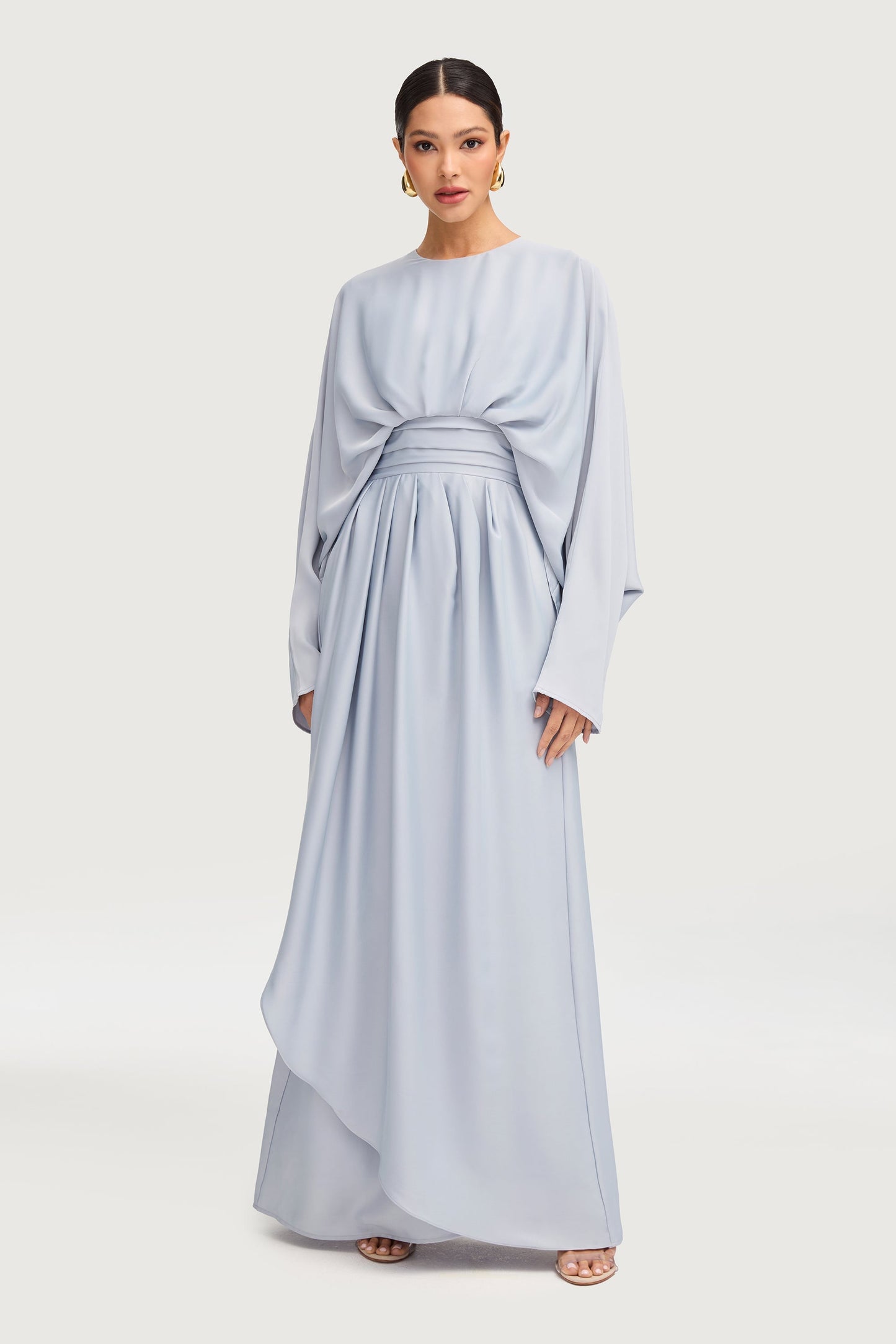 Maleeka Drape Maxi Dress - Pastel Blue