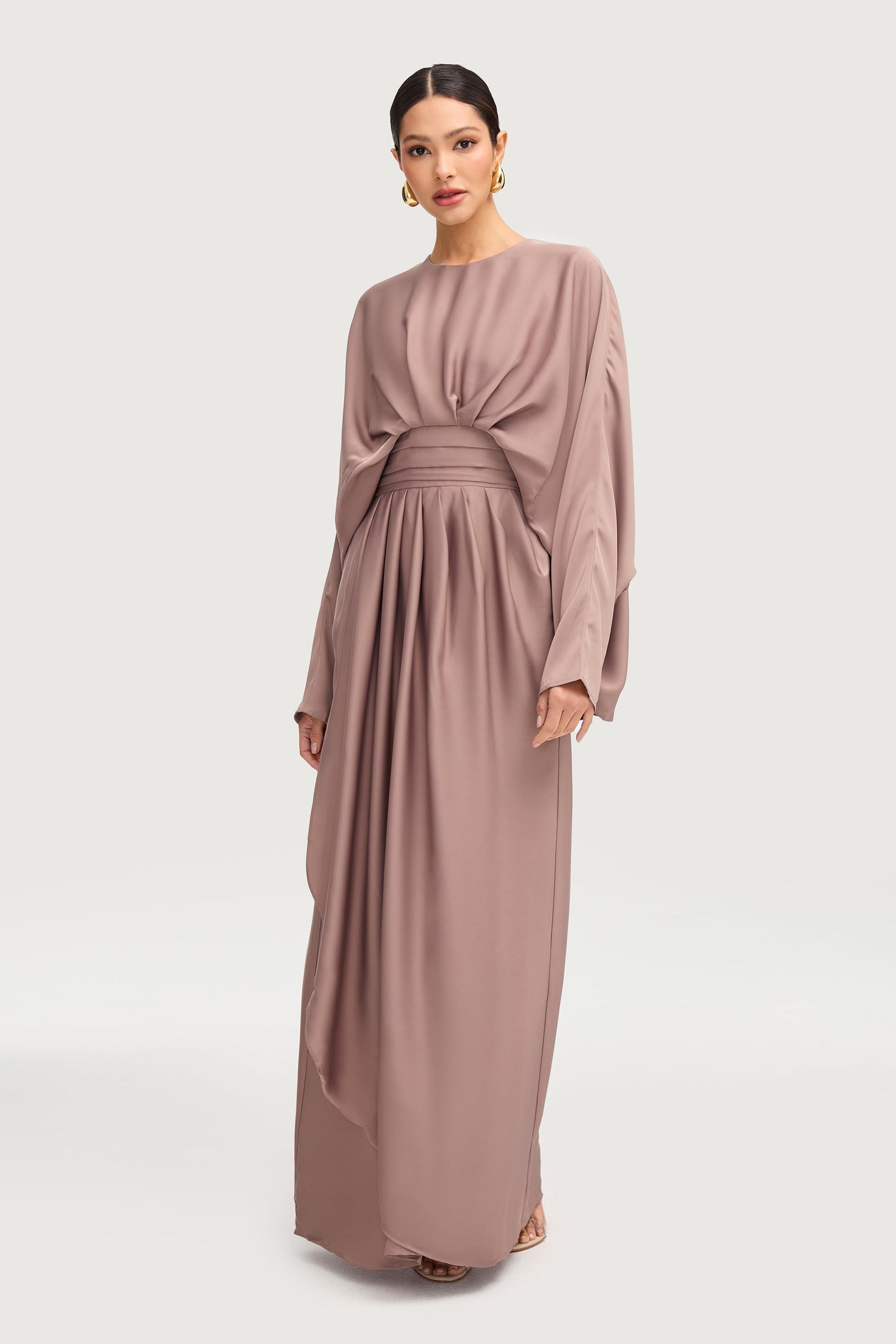 Maleeka Drape Maxi Dress - Truffle