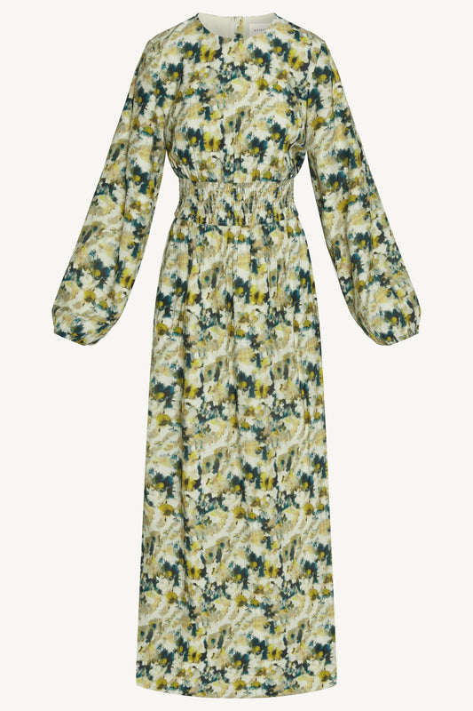 Printed Smocked Waist Dress