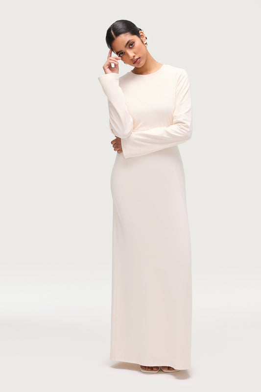 Ribbed Cotton Maxi Dress - Off White