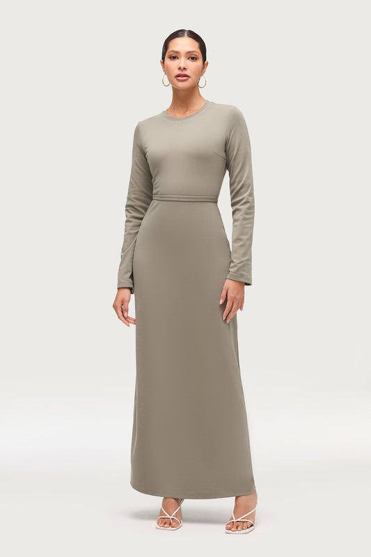 Ribbed Cotton Maxi Dress - Sage